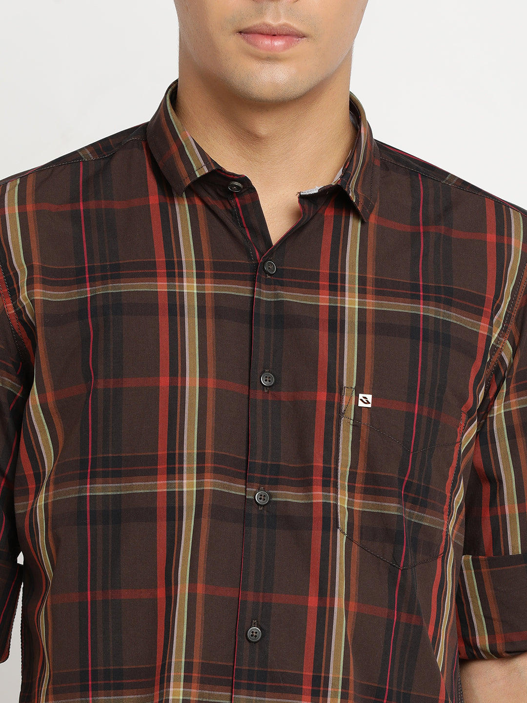 Dark Brown Checkerd Shirt