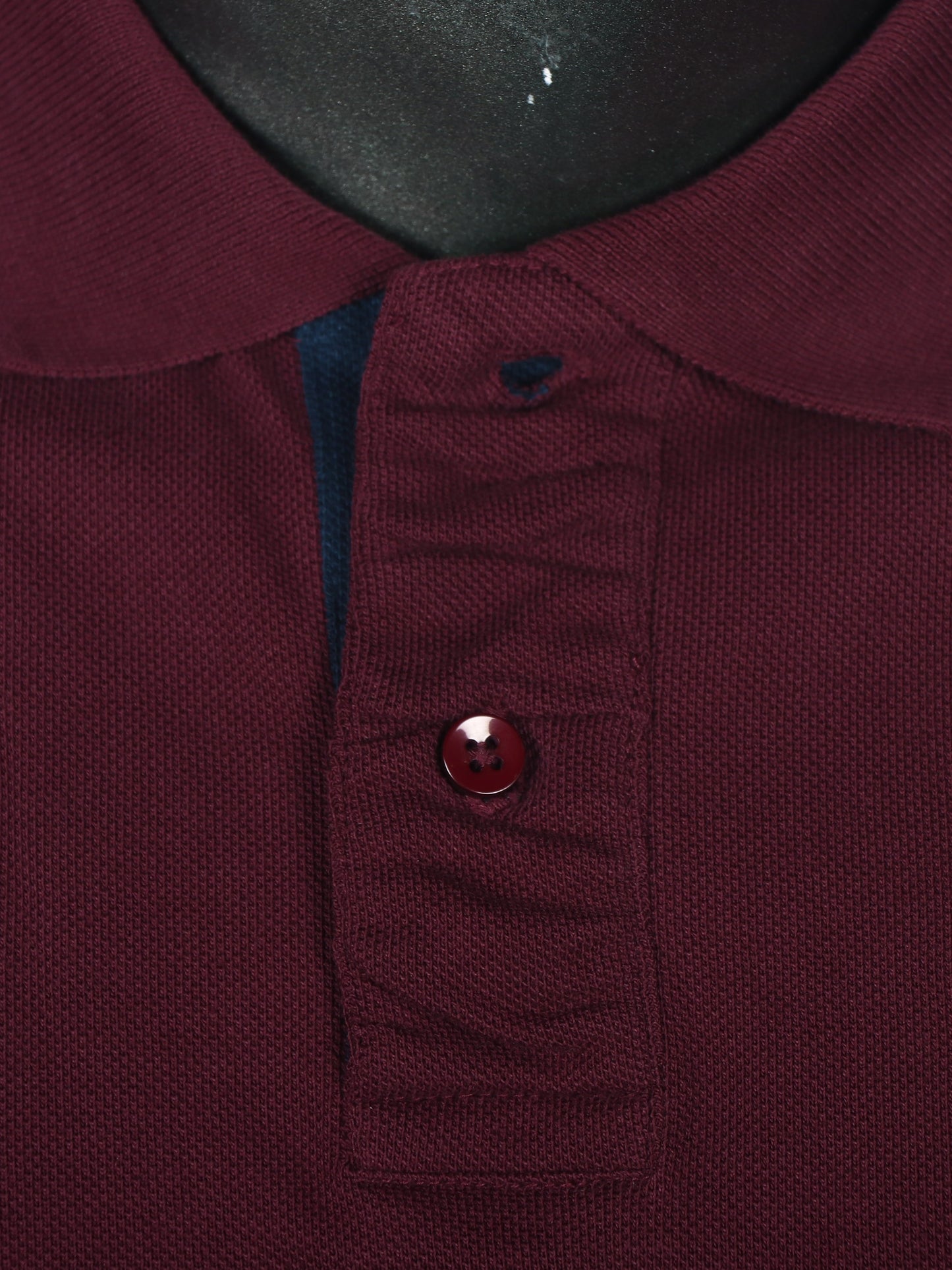 Slim Fit Wine Red Color Polo T-Shirt in pique fabric