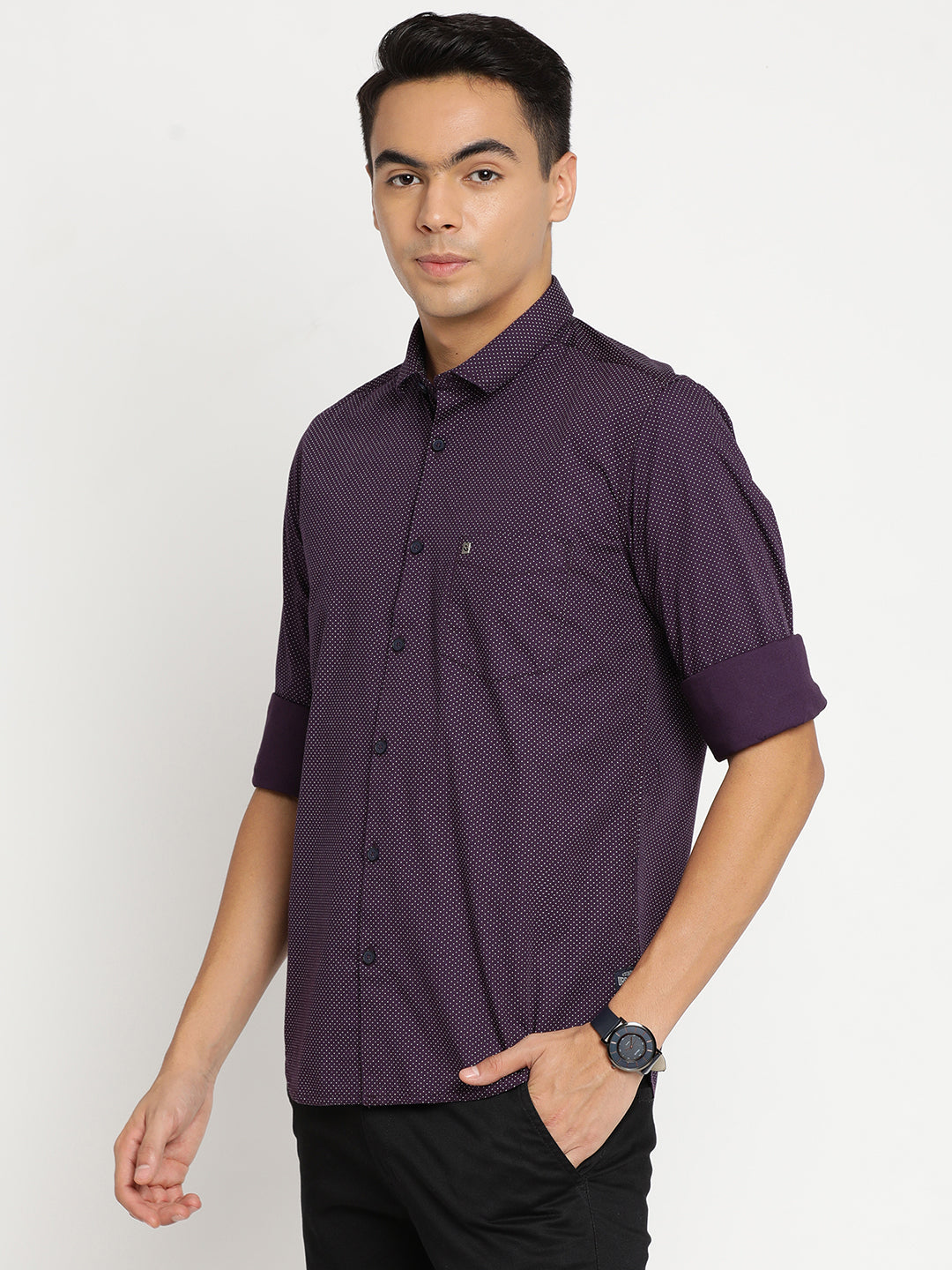 Purple Printed Shirt