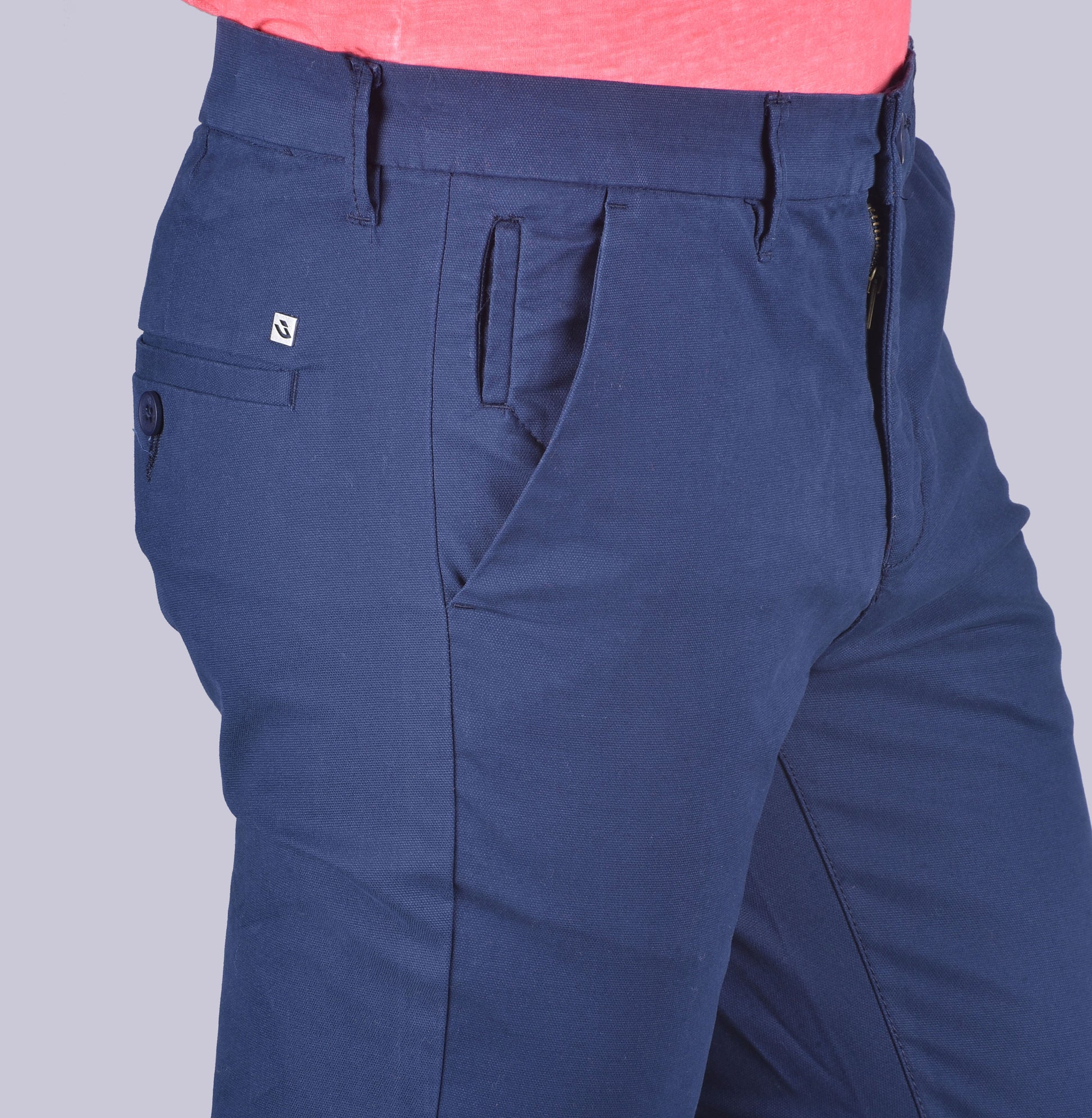 Blue contour fit trousers. - urban clothing co.