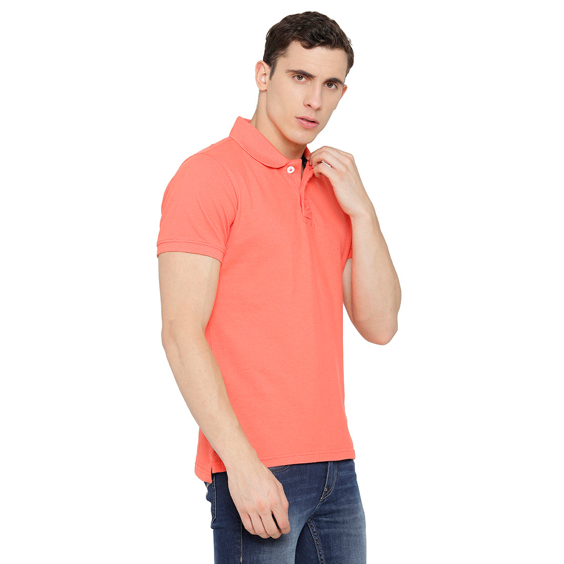 Peach color Polo T-Shirt pique