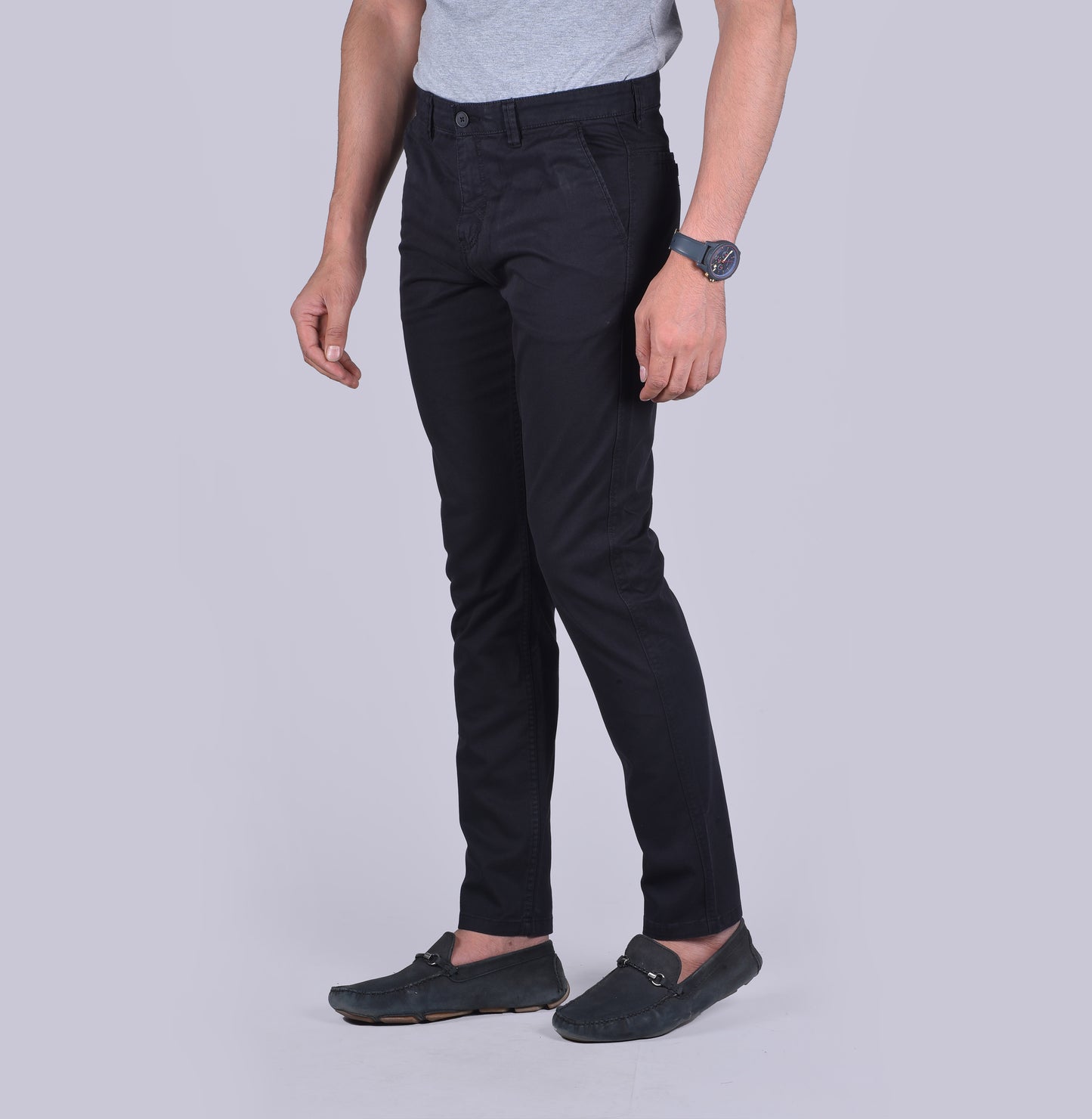 Navy contour fit trousers - urban clothing co.