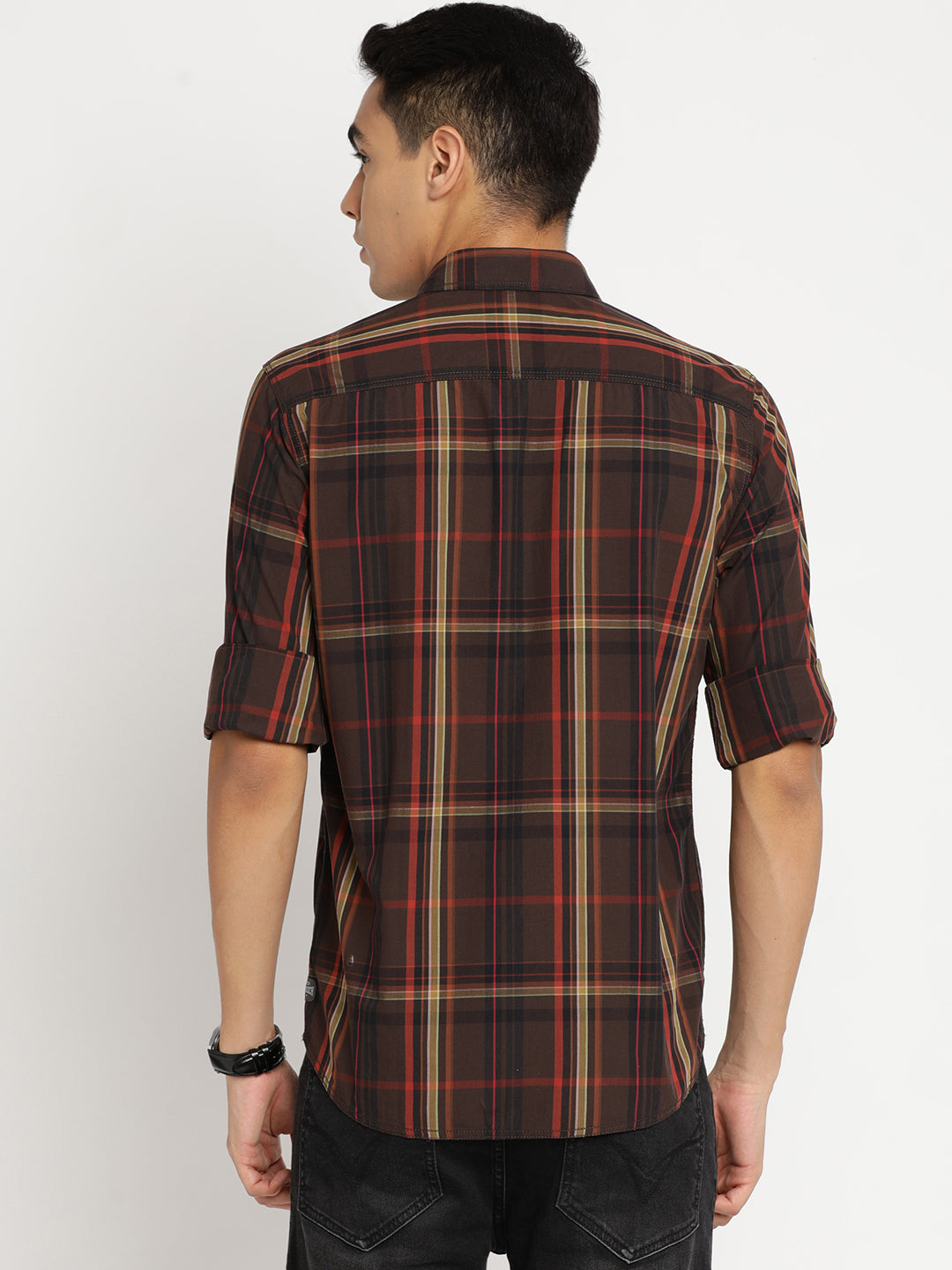 Dark Brown Checkerd Shirt