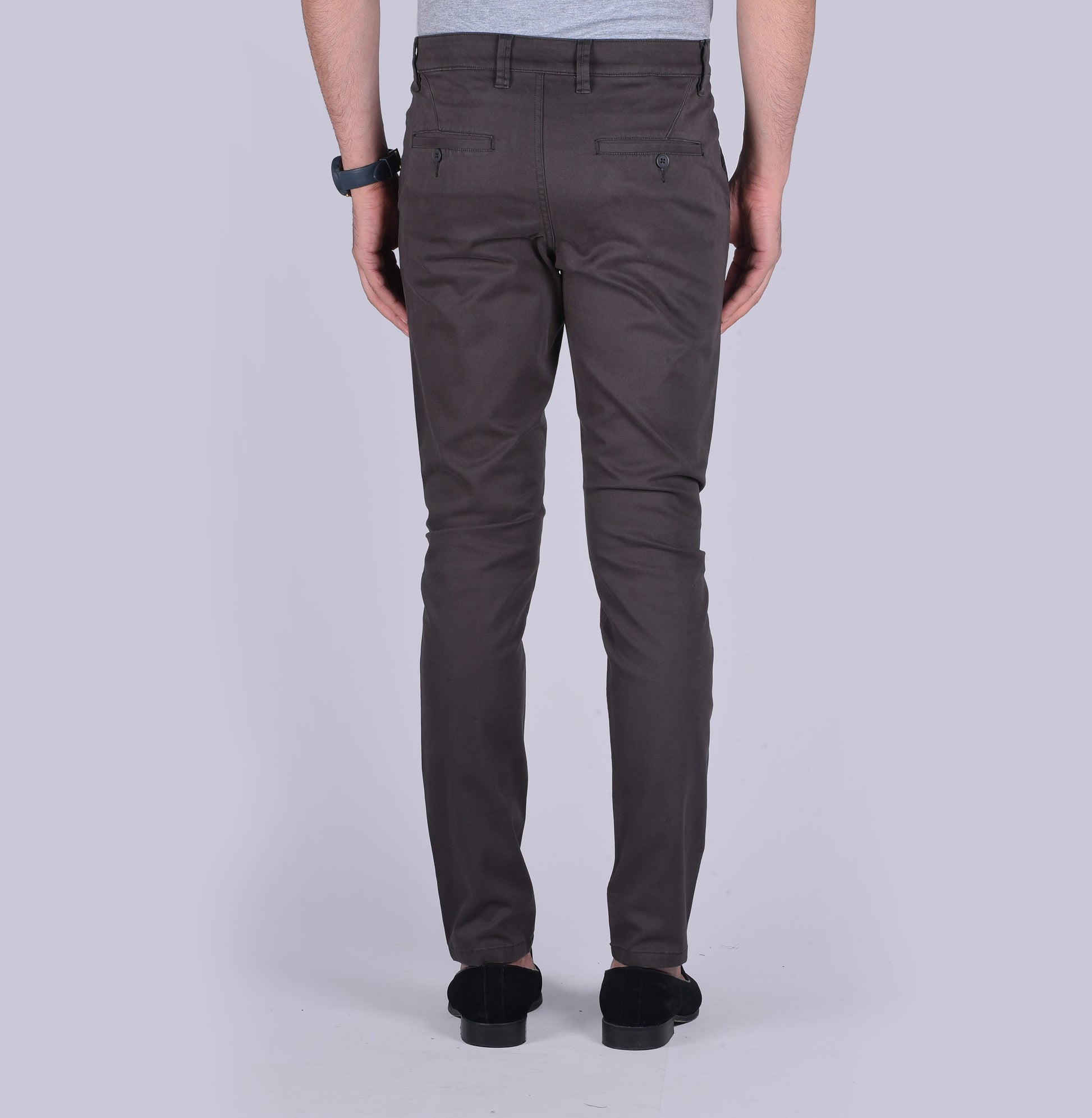 Dark grey contour fit trousers. - urban clothing co.