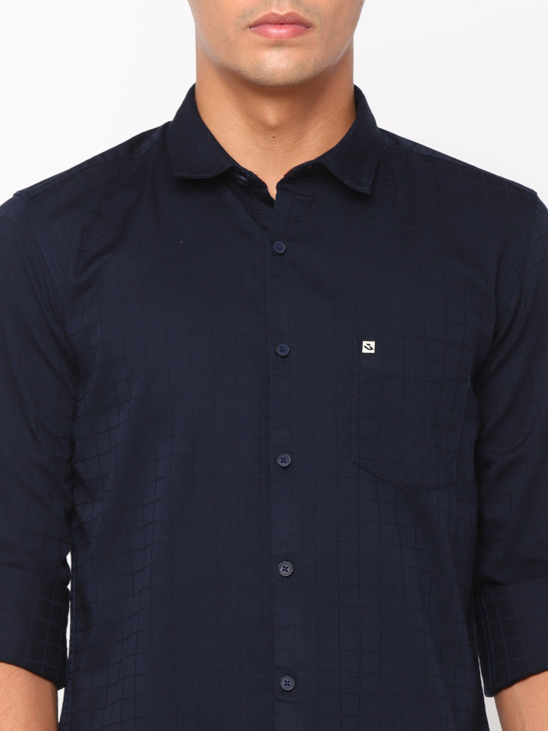 Dark Blue Checkerd Shirt