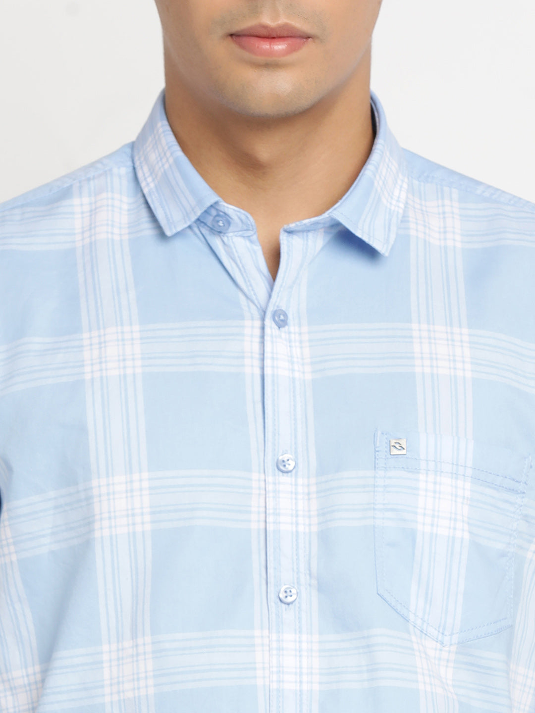 Light Blue Checkerd Shirt