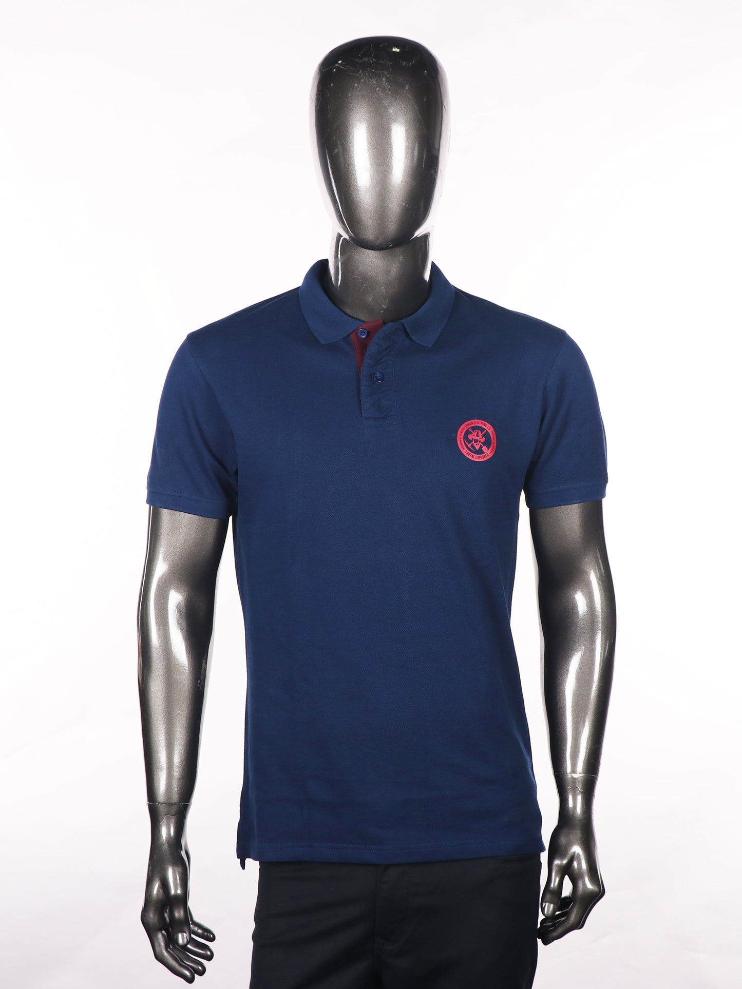 Slim Fit Navy Blue Polo T-Shirt in pique fabric