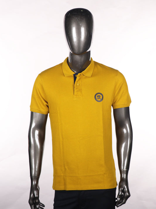 Slim Fit Mustard Yellow Polo T-Shirt in pique fabric