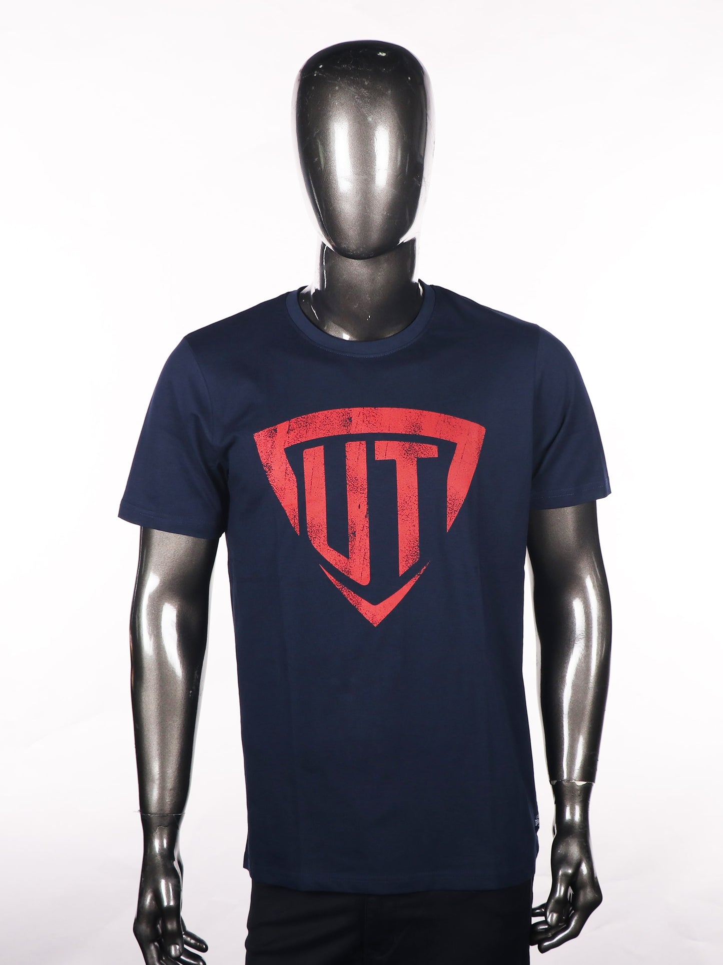 Slim Fit Navy color T-Shirt with Chest Print
