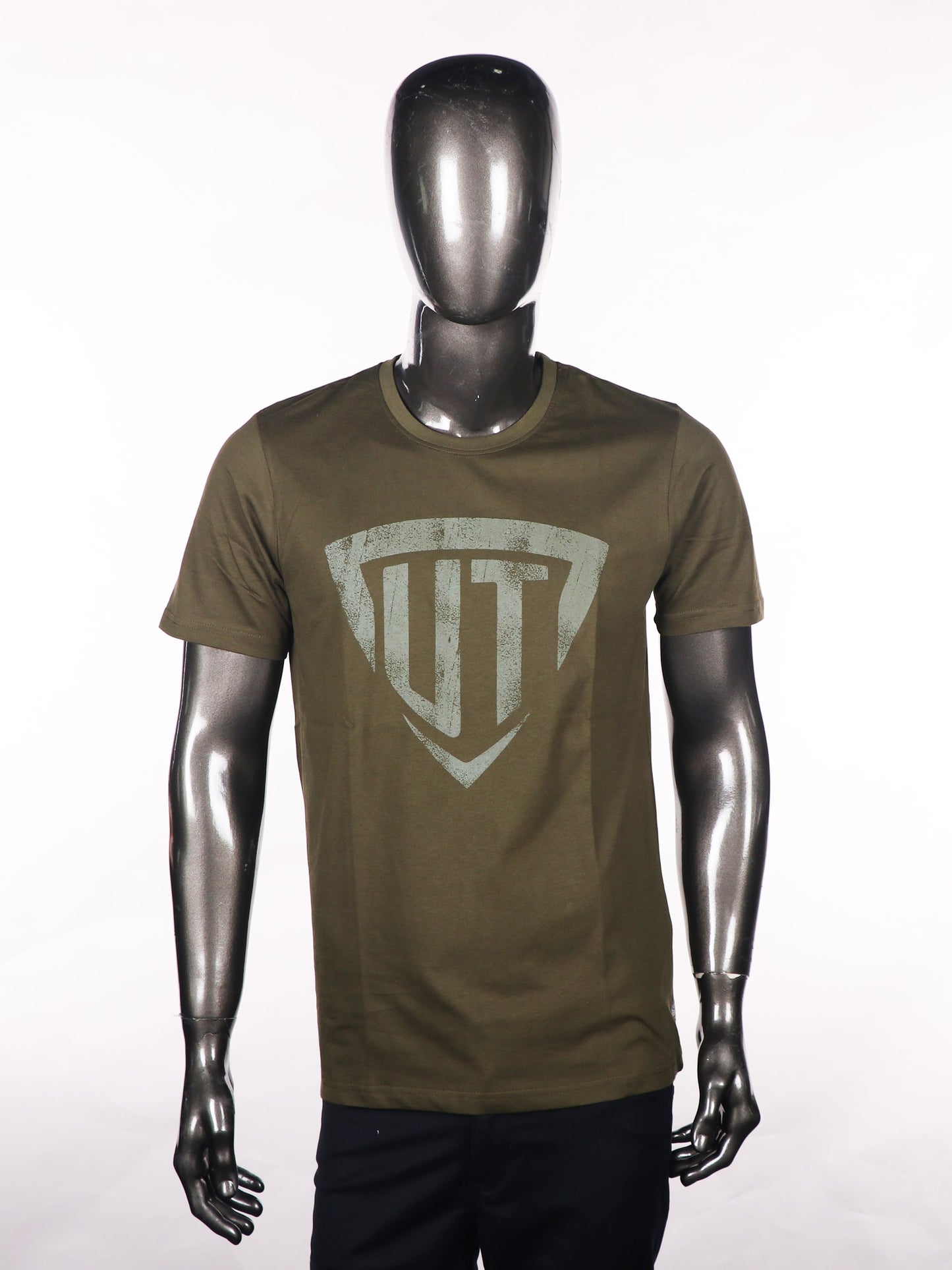 Slim Fit Olive color T-Shirt with Chest Print
