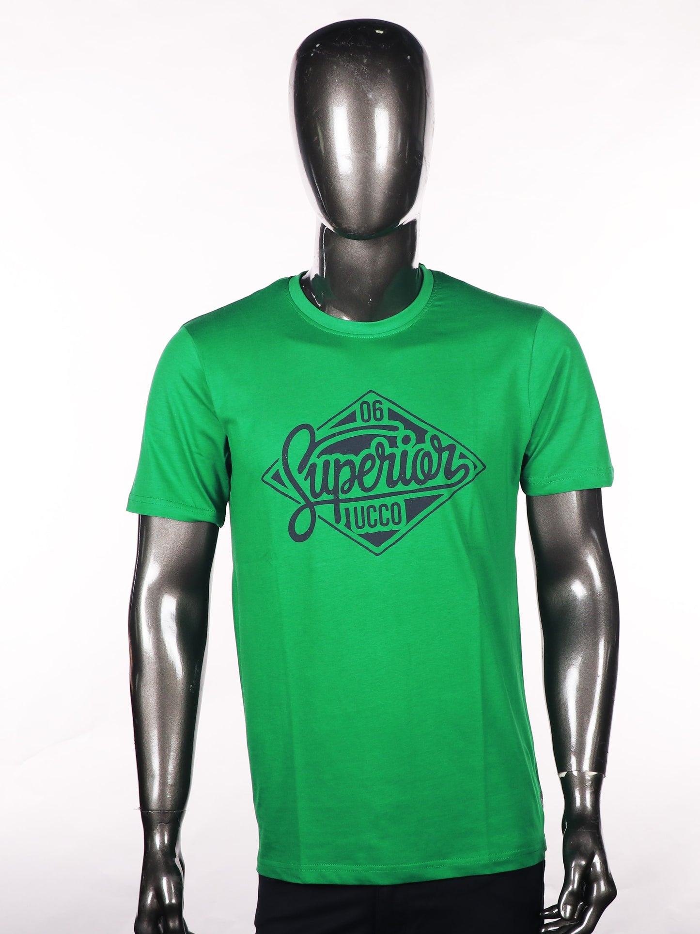 Slim Fit Green T-Shirt with Chest Print