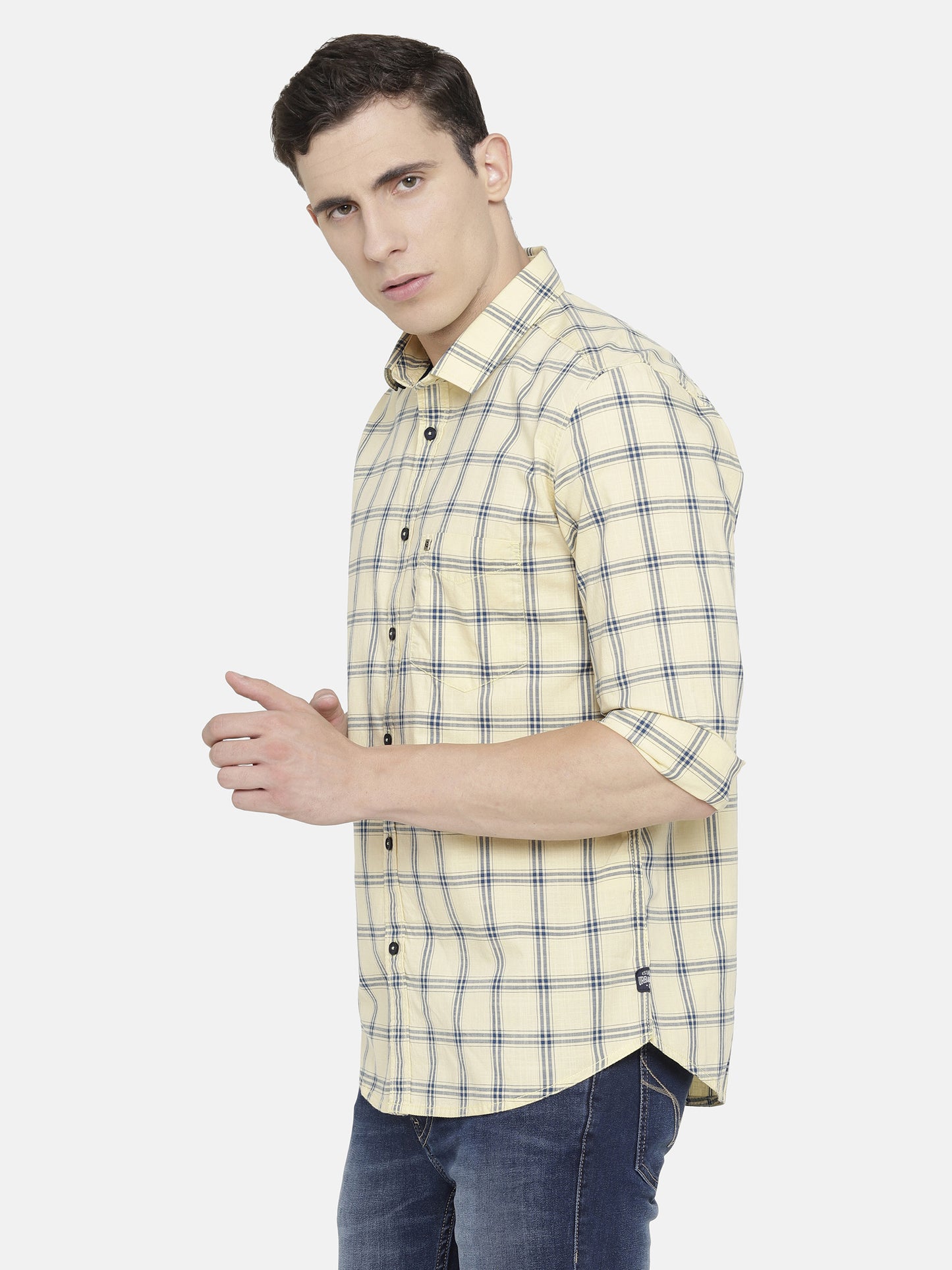 Light Yellow Checkered Shirt