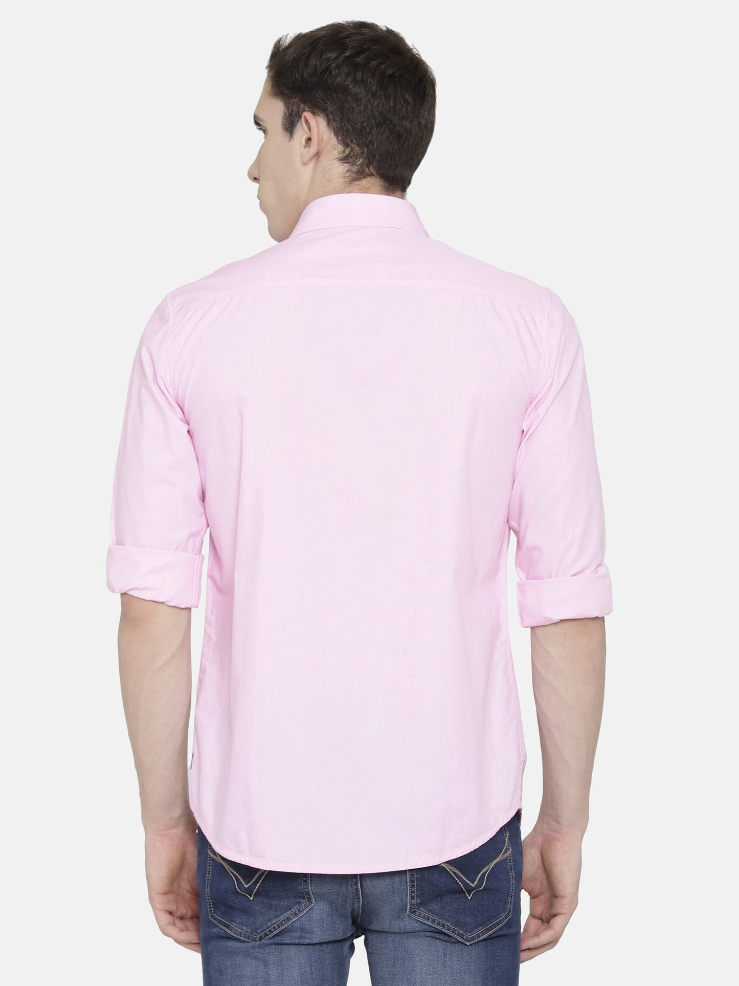 Pink Solid structured Shirt