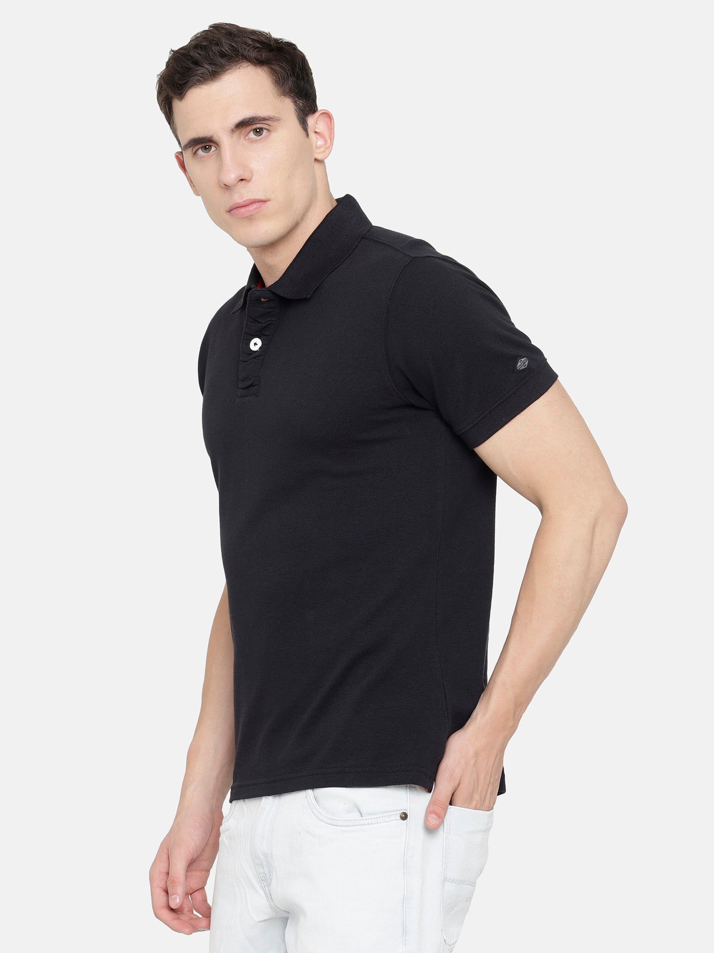 Black Polo T-Shirt pique