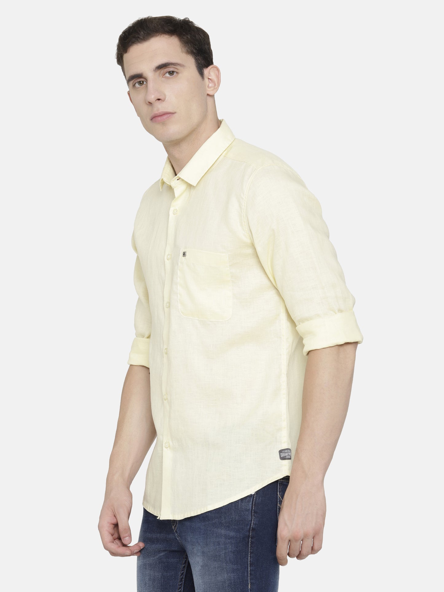 Lime Yellow Pure Linen Shirt