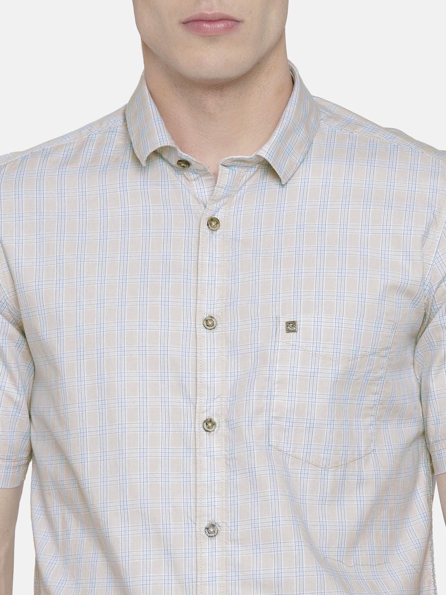 Cream Checkered Shirt